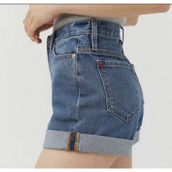 bdg Pants - Urban Outfitters BDG Women Blue MOM High Rise Belt Loops Rolled Up Shorts Sz 26